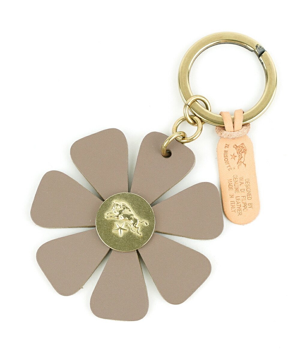 IL BISONTE イルビゾンテ レザーフラワー キーリング ブルーコムブルー ファッション雑貨 チャーム・キーチェーン【送料無料】