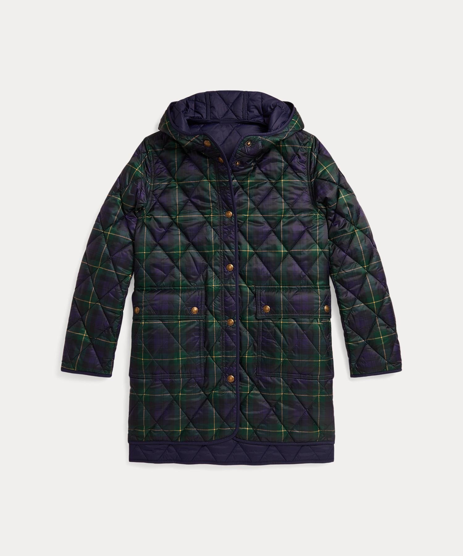 POLO RALPH LAUREN (ガールズ 7才~16才)チェック キルテッド リバーシブル フーデッド ジャケット ラルフローレン ジャケット・アウター ...
