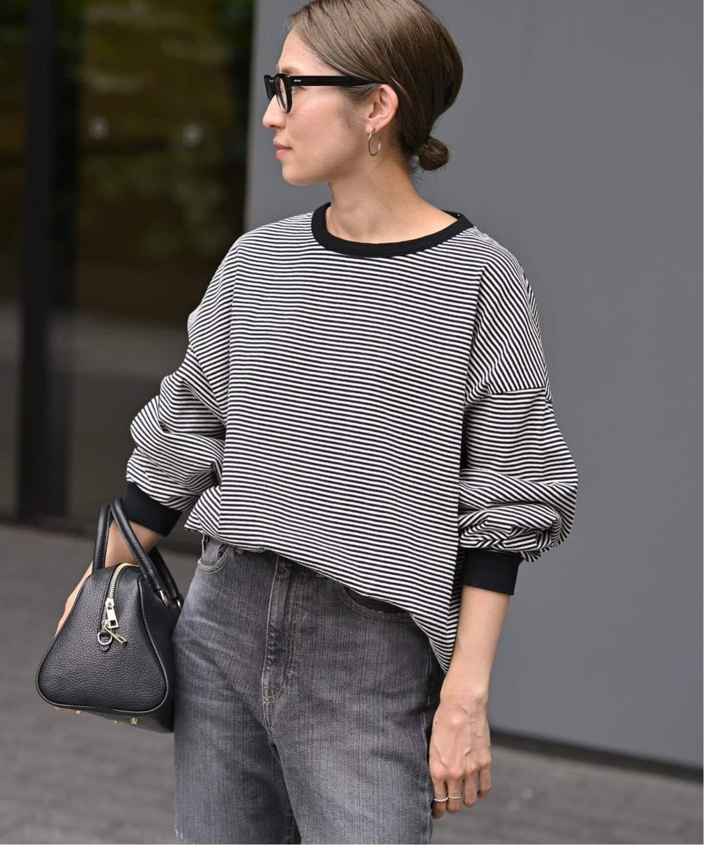 FRAMeWORK ≪追加≫ミジンボーダーロンT フレームワーク トップス カットソー・Tシャツ グリーン ブラウン ネイビー【送料無料】のサムネイル