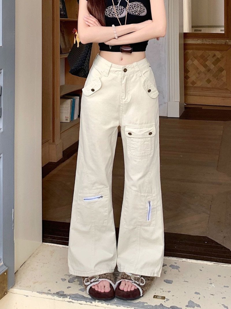 LADY LIKE ファスナーポケット付きカーゴパンツ ディアベル パンツ その他のパンツ ホワイト
