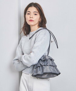 UNITED ARROWS 【WEB限定】フリル ドロスト ショルダーバッグ ユナイテッドアローズ バッグ ショルダーバッグ グレー ブラック【送料無料】