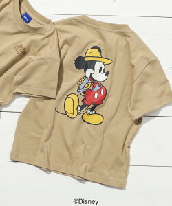 【SALE／44%OFF】coen DISNEY(ディズニー)アウトドアTシャツ コーエン トップス カットソー・Tシャツ ベージュ グレー