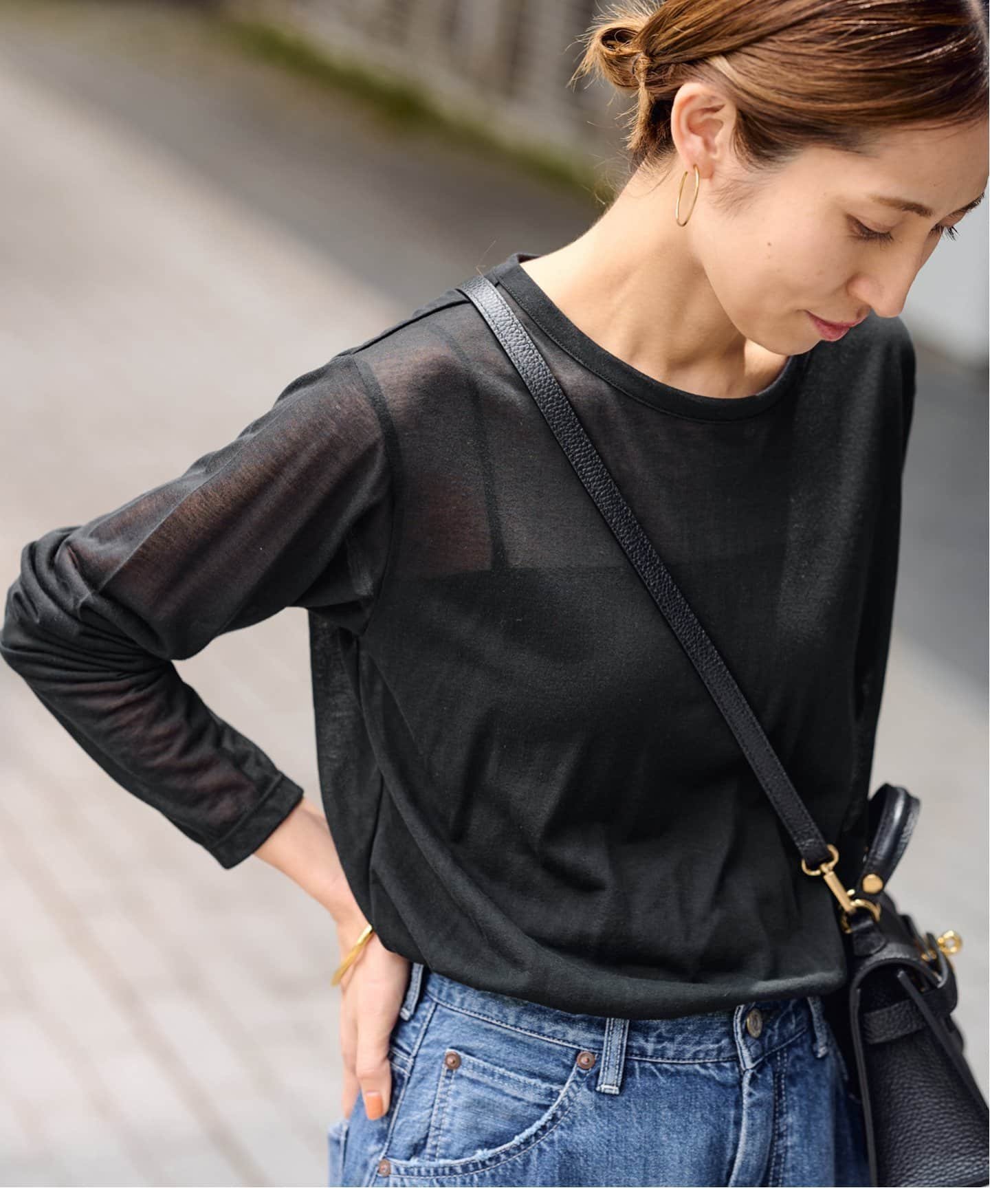 FRAMeWORK カットシアートップス フレームワーク トップス カットソー・Tシャツ ホワイト ブラック【送料無料】のサムネイル