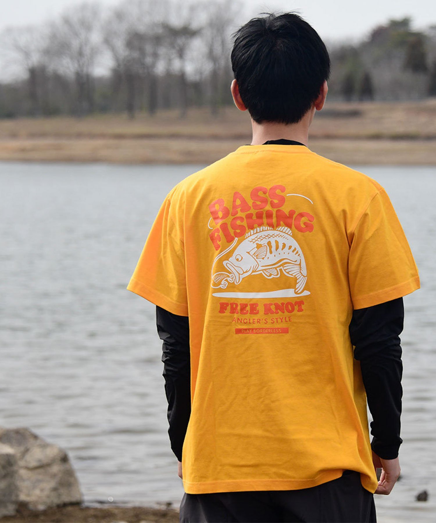 コットンTシャツ(MASAYART-バス) フリーノット トップス カットソー・Tシャツ オレンジ ホワイト グレー ブラック グリーン
