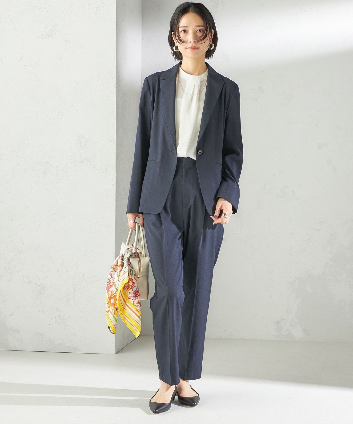 【SALE／50%OFF】SHIPS WOMEN ＜手洗い可能＞FUNCTIONAL テーパード パンツ(セットアップ対応) シップス パンツ その他のパンツ ネイビー ベージュ【送料無料】