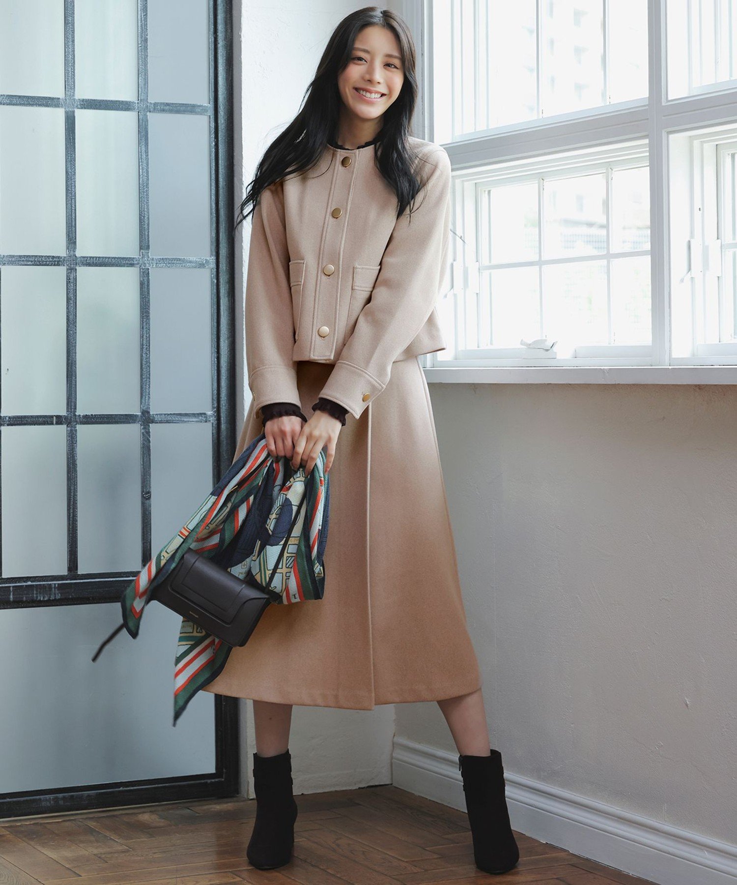 ANY SIS S 【2SET】ジャケット × フレアスカート セット エニィスィス ジャケット・アウター テーラー..