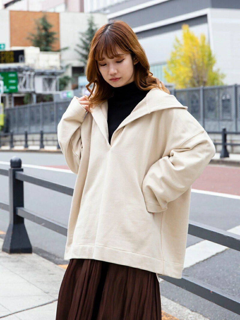 【SALE／80%OFF】earth music&ecology 【WEB限定】スキッパーフーディープルオーバー アースミュージック&エコロジー トップス カットソー・Tシャツ ホワイト グレー ピンク ベージュ グリーン ブルーのサムネイル