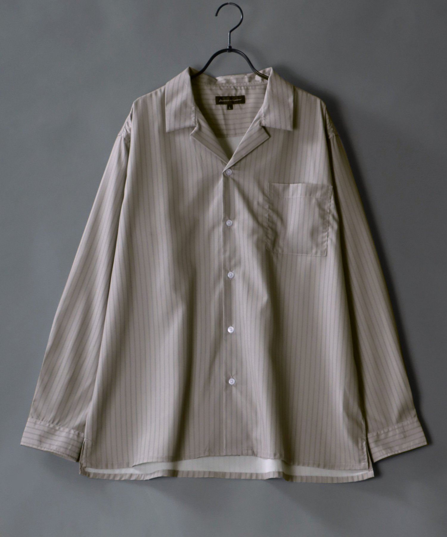 【SALE／25%OFF】SITRY シャツ メンズ 長袖 ドレープ オープンカラー シャツ シトリー トップス シャツ・ブラウス ホワイト ブラック グリーン グレー ブルー ベージュ ブラウンのサムネイル