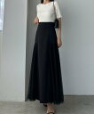 【SALE/74%OFF】JUNOAH Louere ハイウエストフレアスカート ジュノア スカート ロング・マキシスカート ホワイト ブラック グレー