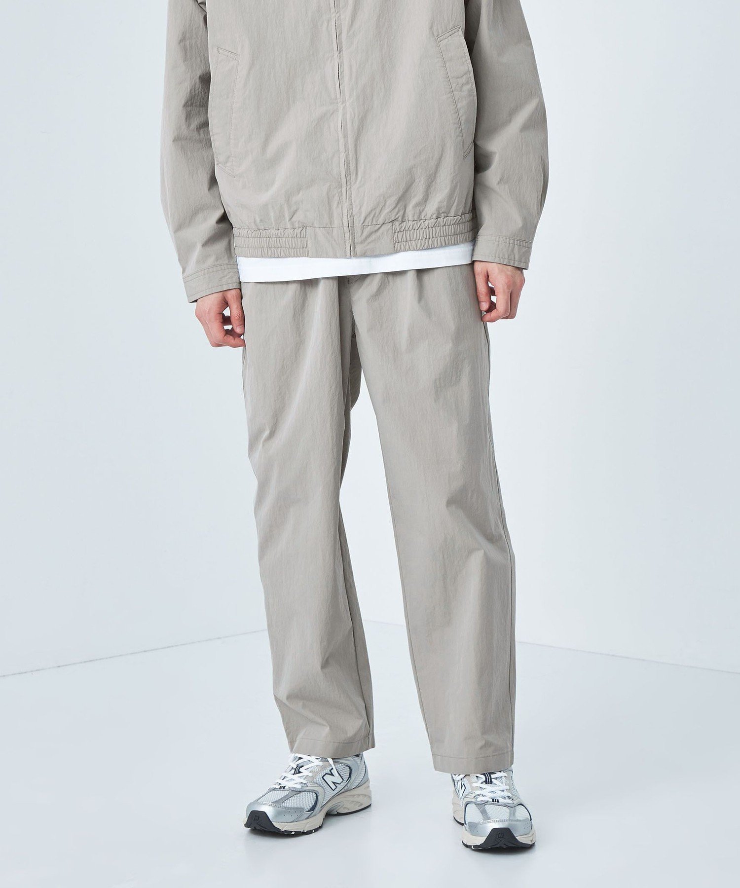 【SALE／60%OFF】UNITED ARROWS green label relaxing コットン ナイロン バイオウォッシュ ワイド イージーパンツ W3 -撥水- ユナイテッドアローズ アウトレット パンツ その他のパンツ ネイビー グレー
