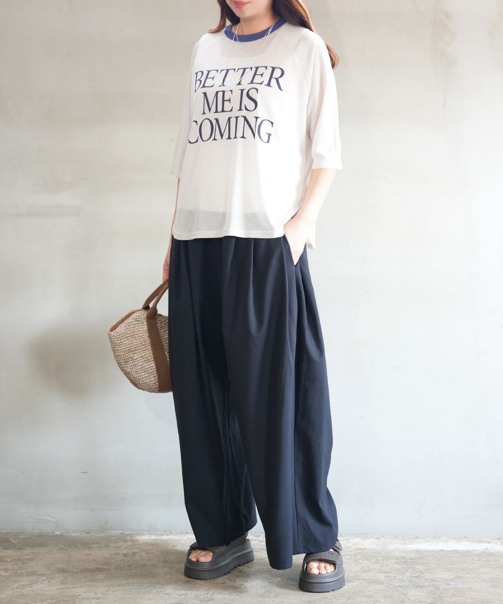 CHIGNON シニヨン シアーリンガープリントT ブルーコムブルー トップス カットソー・Tシャツ ホワイト【送料無料】