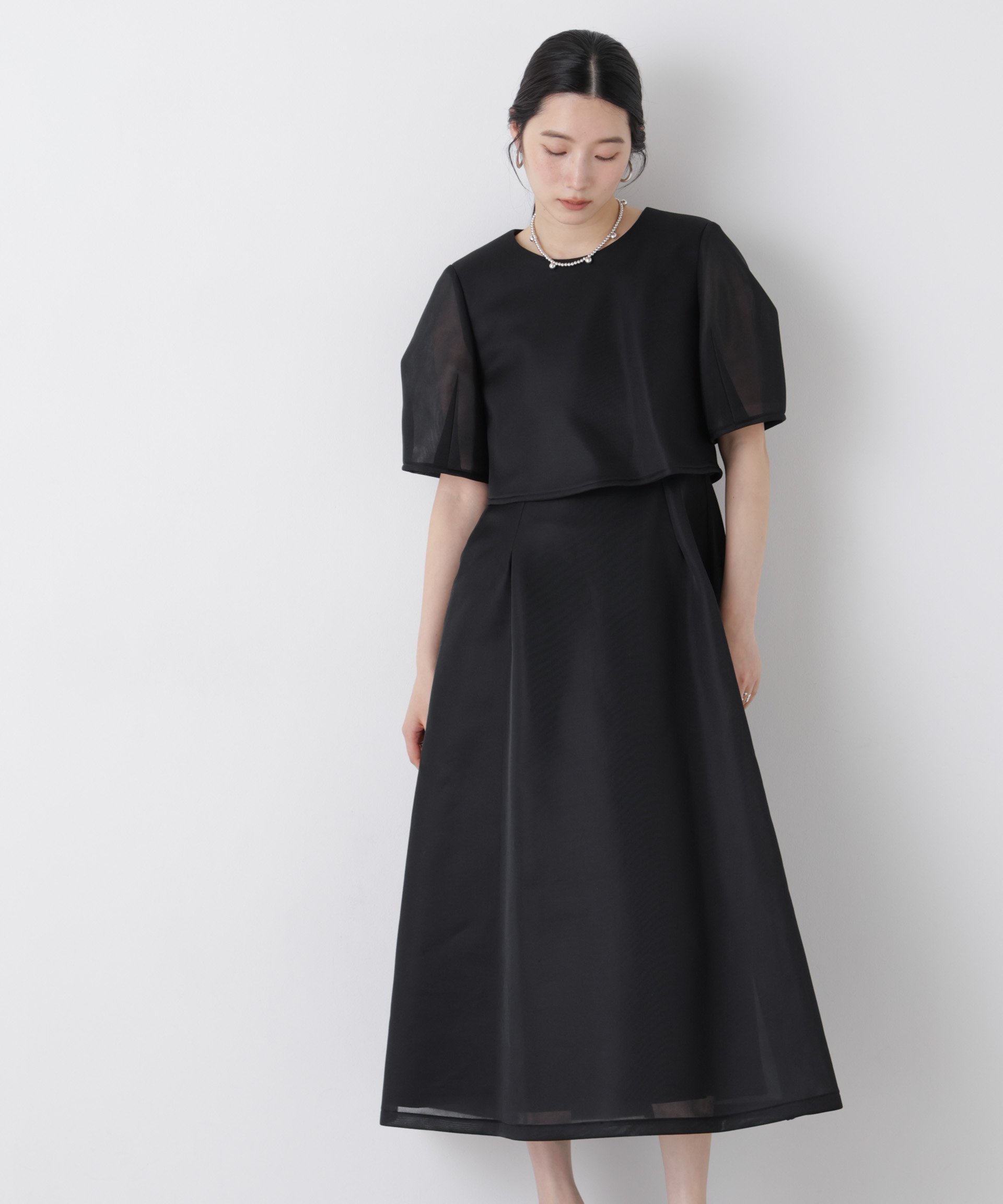 NANO universe kaene/シアードッキングワンピース ナノユニバース ワンピース・ドレス ワンピース ブラック ブラウン