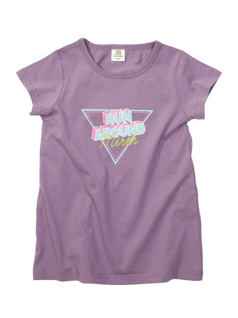 devirock デビラボ チュニックTシャツ 半袖 半そで デビロック 子供服 キッズ デビロック カットソー Tシャツ グレー パープル ピンク ブルー ベージュ ネイビー ホワイト