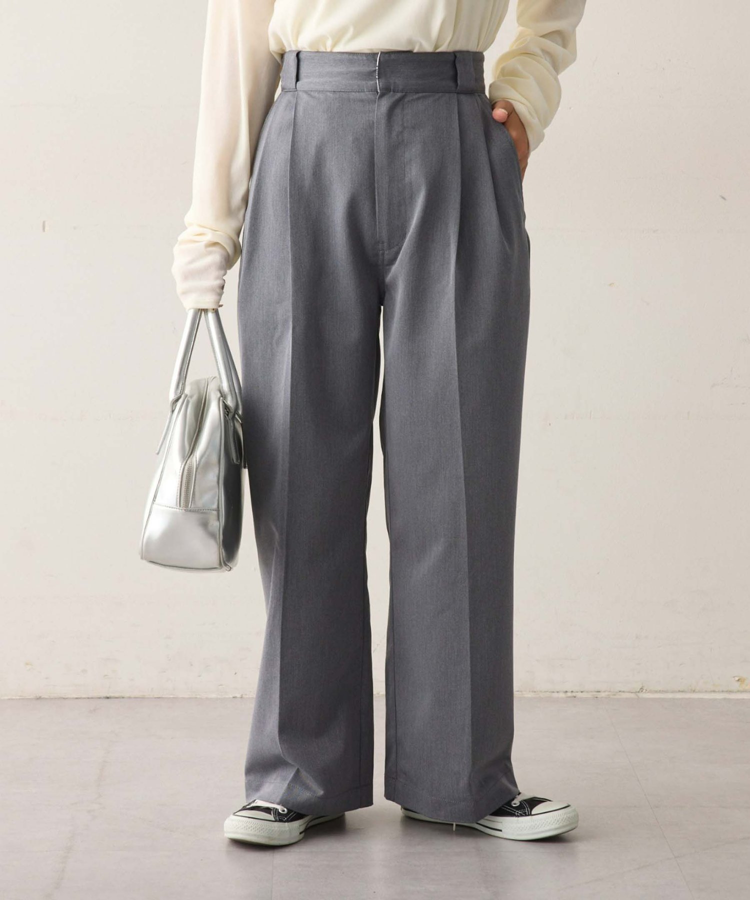 【SALE／40%OFF】CIAOPANIC TYPY 【3サイズ展開】【Dickies】別注ツータックワイドパンツ チャオパニックティピー パンツ その他のパンツ グレー ブラック【送料無料】のサムネイル