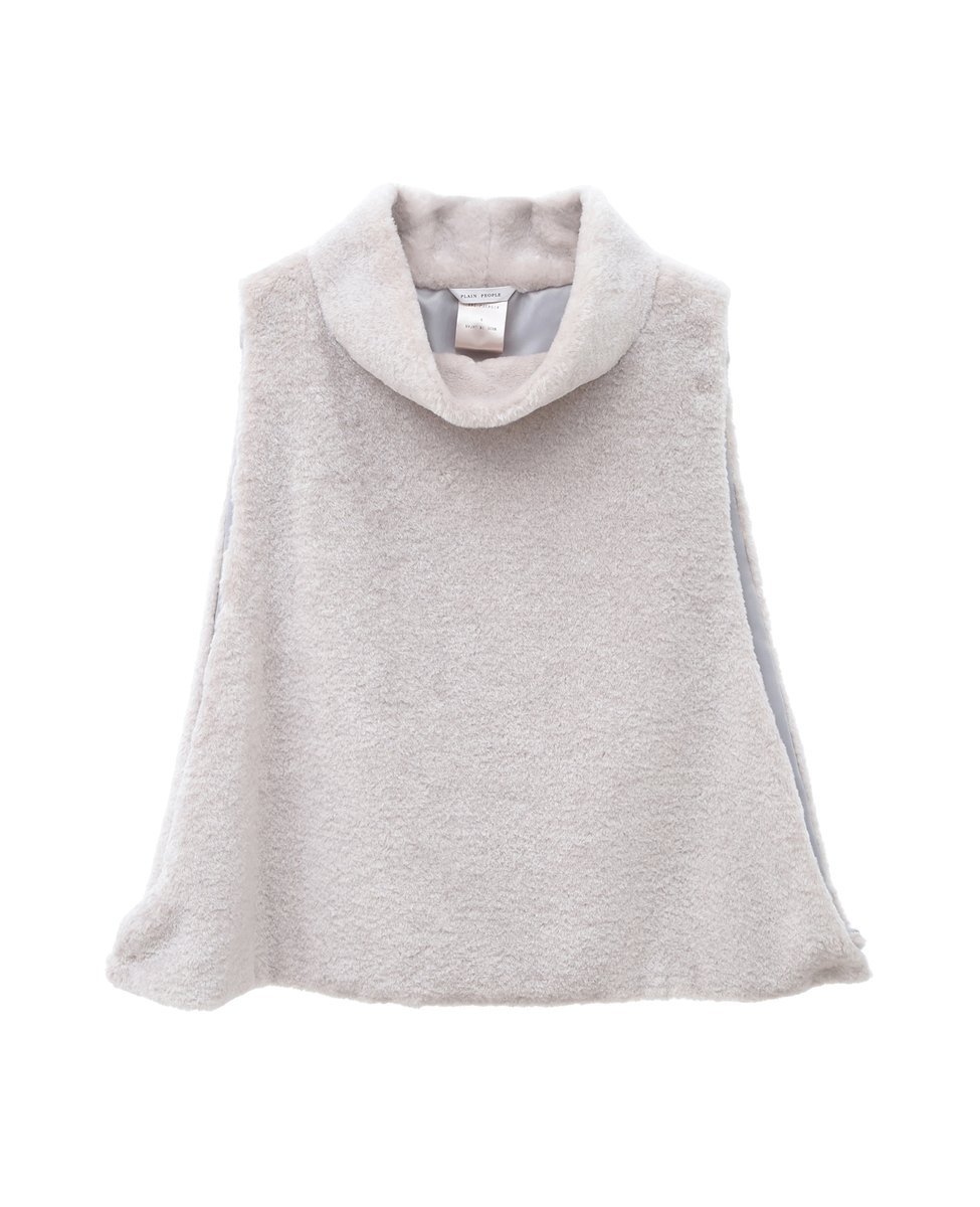 PLAIN PEOPLE カールエコファーオフタートルベスト プレインピープル トップス ベスト・ジレ ホワイト グレー【送料無料】のサムネイル