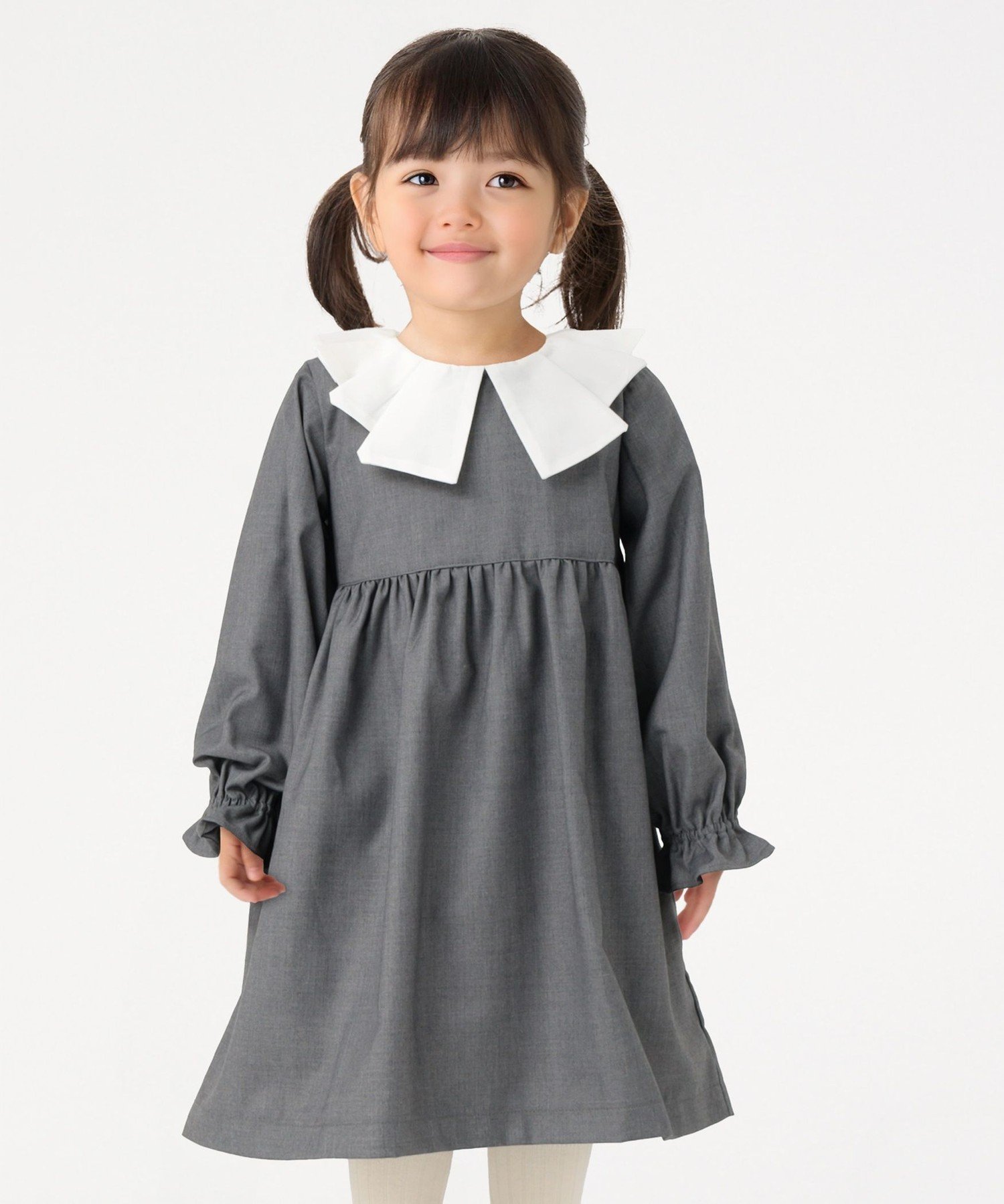 SHIPS Colors SHIPS Colors:90~130cm /＜洗濯機可能＞TR タックカラー ワンピース シップス ワンピース・ドレス ワンピース グレー ネイビー【送料無料】のサムネイル