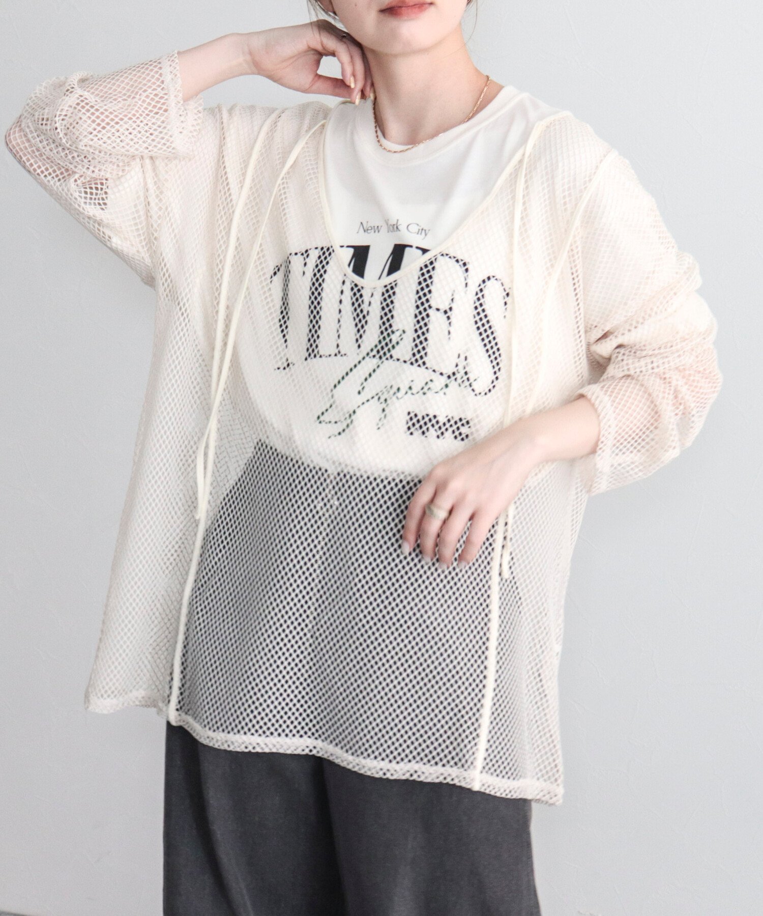 fredy emue 【fredyemueフレディエミュ】2WAYメッシュプルオーバー フレディ アンド グロスター トップス カットソー・Tシャツ ホワイト パープル グレー【送料無料】のサムネイル