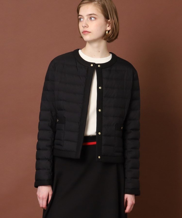 【SALE／5%OFF】DRESSTERIOR 【CLASSY.11月号掲載】ノーカラーライトダウンジャケット ドレステリア ジャケット・アウター ダウンジャケット・ダウンベスト ブラック【送料無料】のサムネイル