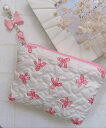 Mignonjour Mignonjour/(W)チャーム付きリボンミニポーチ ミニョントレフル ルームヨンマルサンセレクティッド 財布・ポーチ・ケース ポーチ...