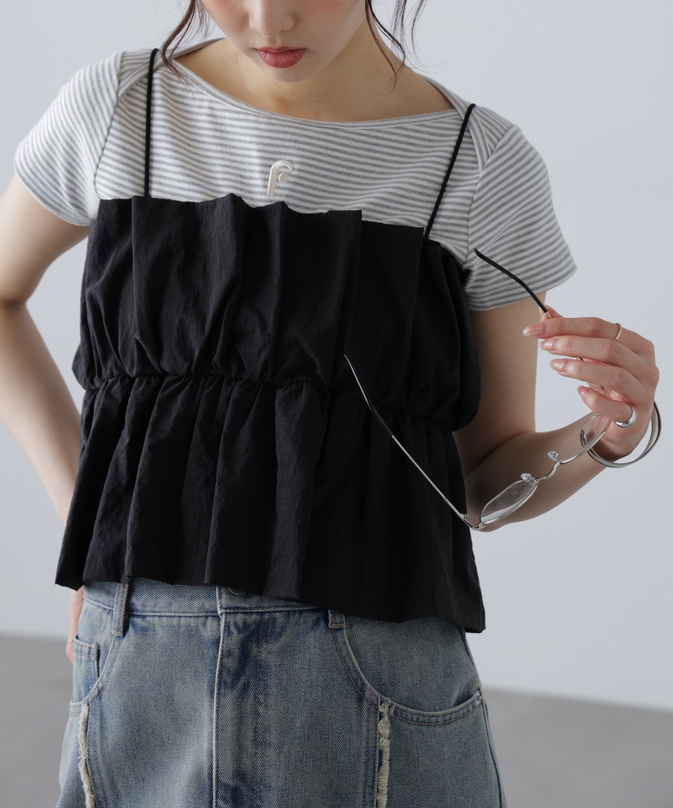 【SALE／10%OFF】FREE'S MART シャイニーキャミソールビスチェ フリーズ マート トップス シャツ・ブラ..