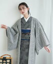 Nico@ntique ニコアンティーク 薄羽織 モワレ ホワイト&ネイビー ウタタネ 着物・浴衣・和装小物 和装小物【送料無料】