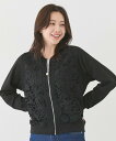 【SALE/20%OFF】JAYRO レース切替ノーカラーブルゾン ジャイロ ジャケット・アウター ブルゾン・ジャンパー ネイビー ホワイト グレー ブラック【...