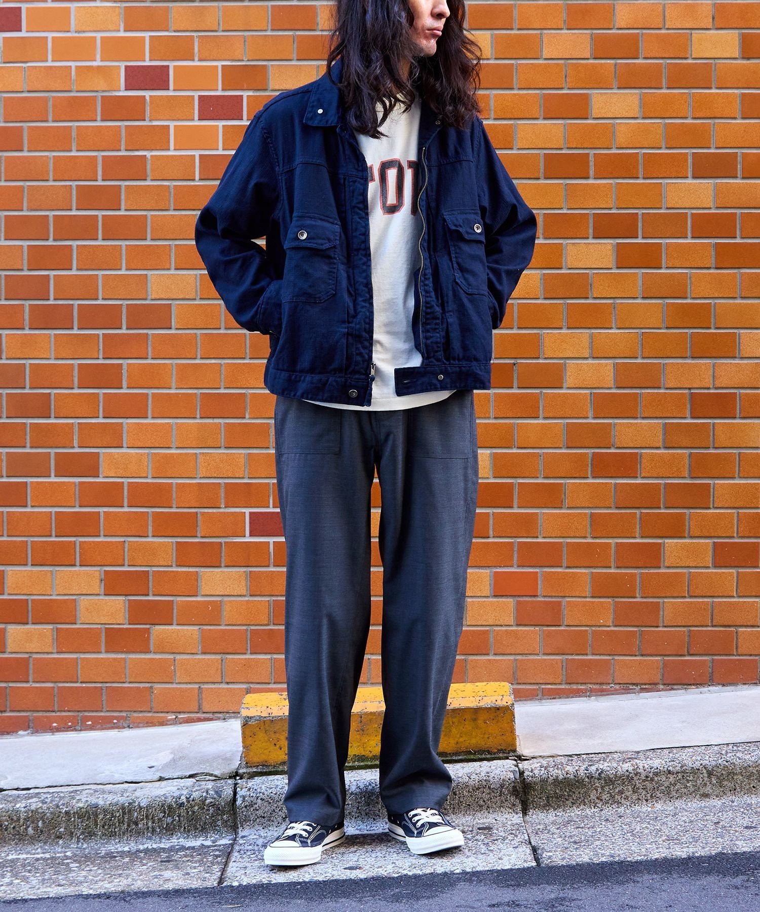 【SALE／40%OFF】WILD LIFE TAILOR Adam et Rope' 【WILD LIFE TAILOR】ライトウーステッド ベイカーパンツ アダムエロペ パンツ その他のパンツ グレー ネイビー【送料無料】
