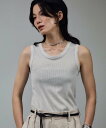 SALON adam et rope' 【WEB限定】ラメリブタンク サロン アダム エ ロペ トップス ノースリーブ・タンクトップ ブラック グレー ホワイト...
