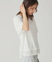 COUP DE CHANCE 【手洗い可/接触冷感/日本製】シアーストライプ使いのジャージトップス クード シャンス トップス カットソー・Tシャツ ブラック ネイビー グレー ホワイト【送料無料】