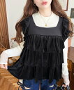 moment+ カットベロアバックリボンティアードプルオーバー モーメントプラス トップス カットソー・Tシャツ ベージュ ブラック