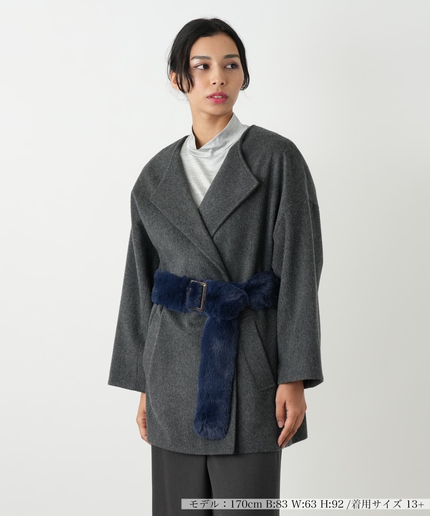Leilian PLUS HOUSE コート【BOURGE】 レリアン プラスハウス ジャケット・アウター ステンカラーコート ブラウン グレー