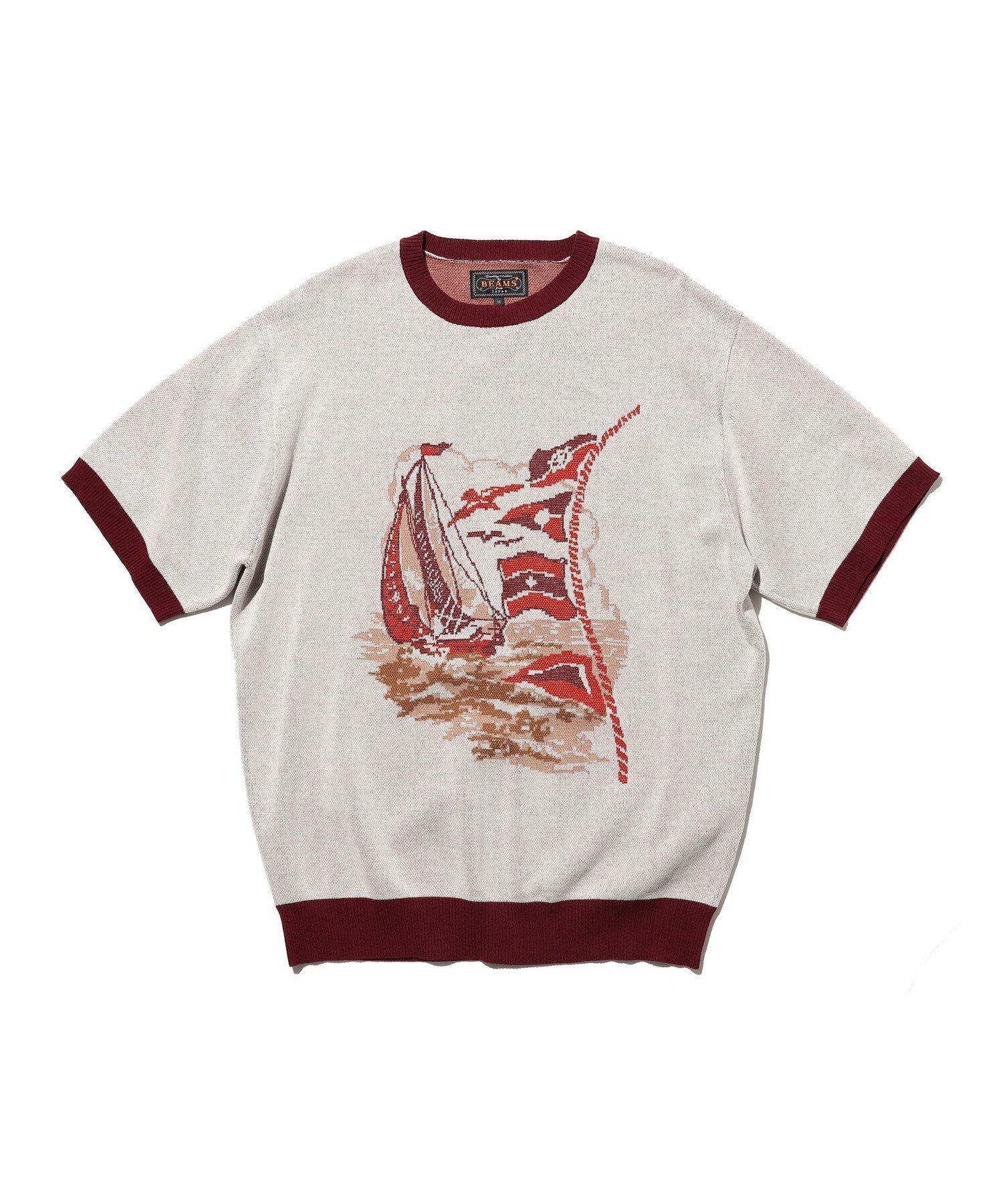 乐天商城 - BEAMS PLUS Knit Tee Jacquard ビームス メン トップス カットソー・Tシャツ【送料無料】