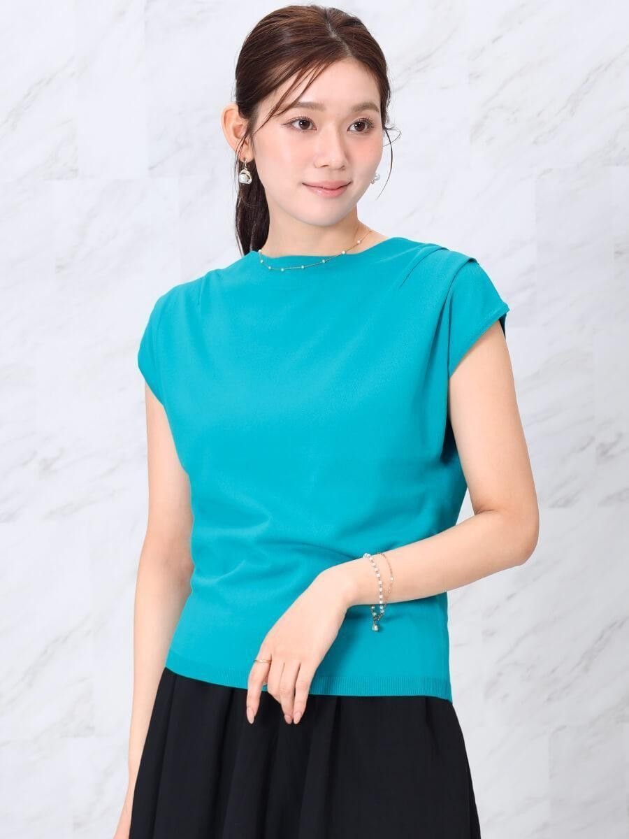 【SALE／29%OFF】FENNEL ショルダータックサマーニット ヴァン トップス ニット ブルー ブラック ブラウン オレンジ【送料無料】