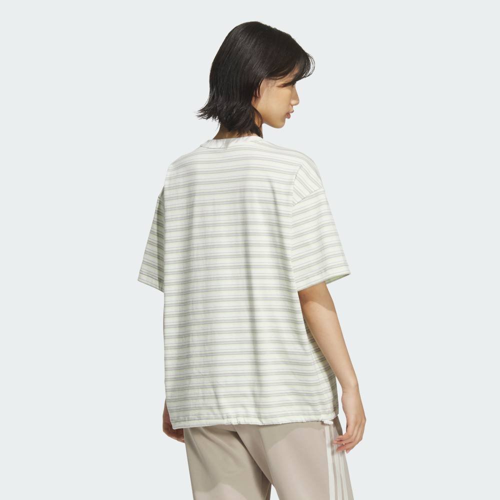 【公式】アディダス adidas 返品可 スタジアム クローム オーバーサイズフィット マルチストライプ 半袖Tシャツ アディダス トップス カットソー・Tシャツ ホワイト