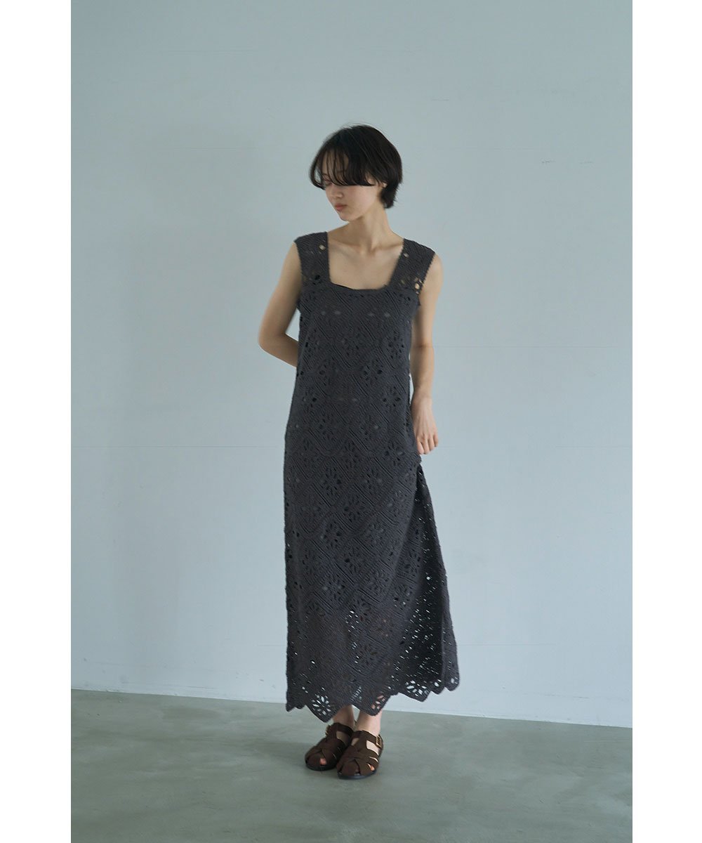 marjour CROCHET LACE DRESS マージュール ワンピース・ドレス ワンピース グレー