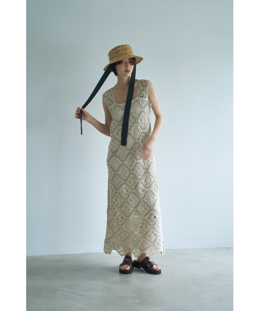 marjour CROCHET LACE DRESS マージュール ワンピース・ドレス ワンピース グレー