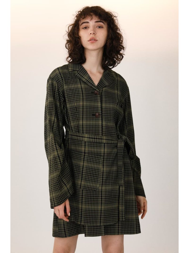 SLY CHECK WRAP SH ワンピース スライ ワンピース・ドレス その他のワンピース・ドレス ブラック ベージュ【送料無料】のサムネイル