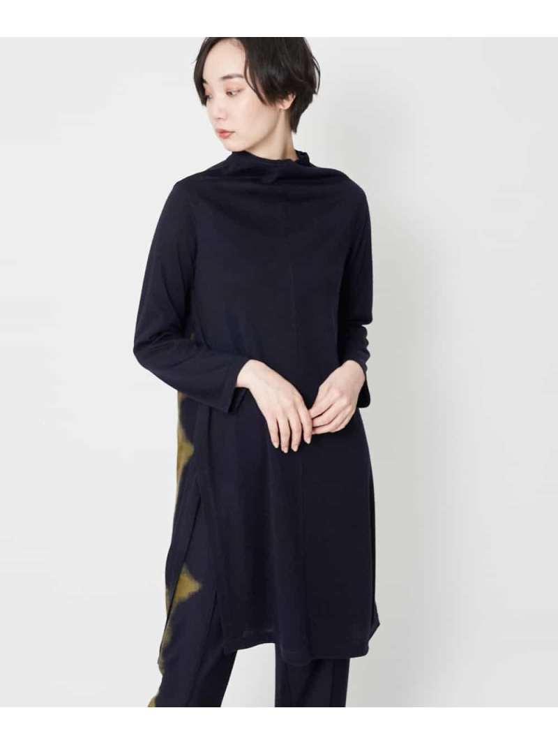 【SALE／20%OFF】GIANNI LO GIUDICE ボトルネックニットチュニック ジャンニロジュディーチェ ワンピース・ドレス チュニック ネイビー ブラック【送料無料】