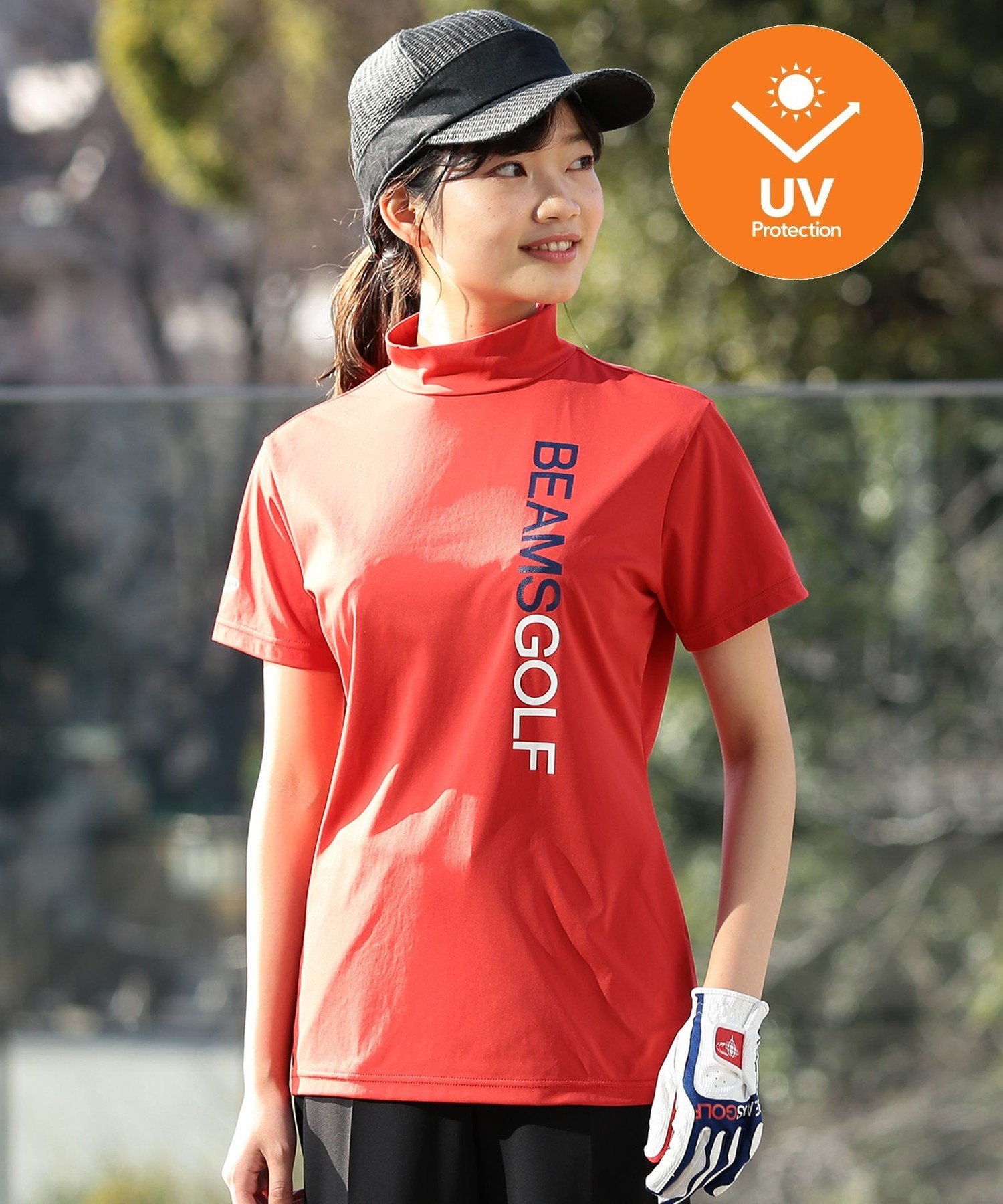 BEAMS GOLF ORANGE LABEL 【UVカット・吸水速乾】BEAMS GOLF ORANGE LABEL / スポーツロゴ モックネック ビームス ゴルフ トップス スウェット・トレーナー レッド ホワイト ブラック ネイビー【送料無料】