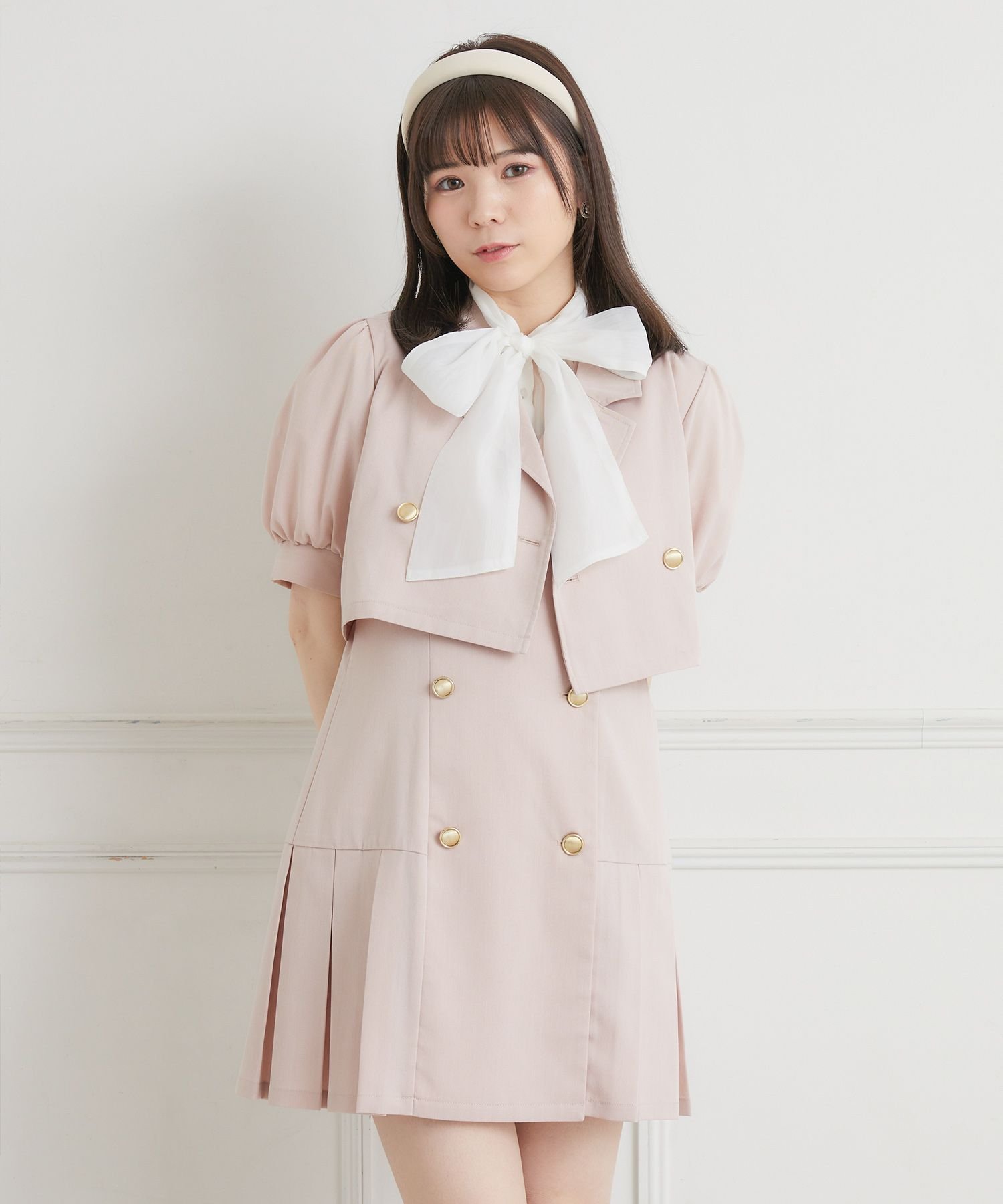 【SALE／55%OFF】ems excite JK&JSKセット レトロガール ジャケット・アウター その他のジャケット・アウター ホワイト ブラック ピンク