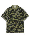 ア ベイシング エイプ ポロシャツ メンズ A BATHING APE 1ST CAMO ONE POINT POLO ア ベイシング エイプ トップス ポロシャツ グリーン イエロー【送料無料】