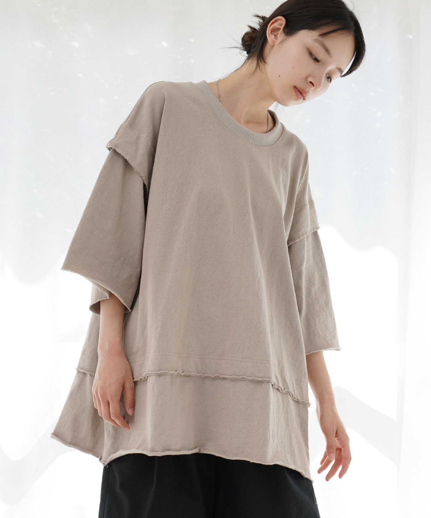Air Tokyo re: アプロタス セレクト Air Tokyo re: カットオフ ショートスリーブ カットソー アプロタス トップス カットソー・Tシャツ ホワイト グレー ブラック【送料無料】