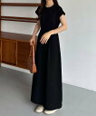 【SALE/30%OFF】JUNOAH callautia カットワンピース ジュノア ワンピース・ドレス ワンピース ブラック ネイビー ベージュ【送料無料】