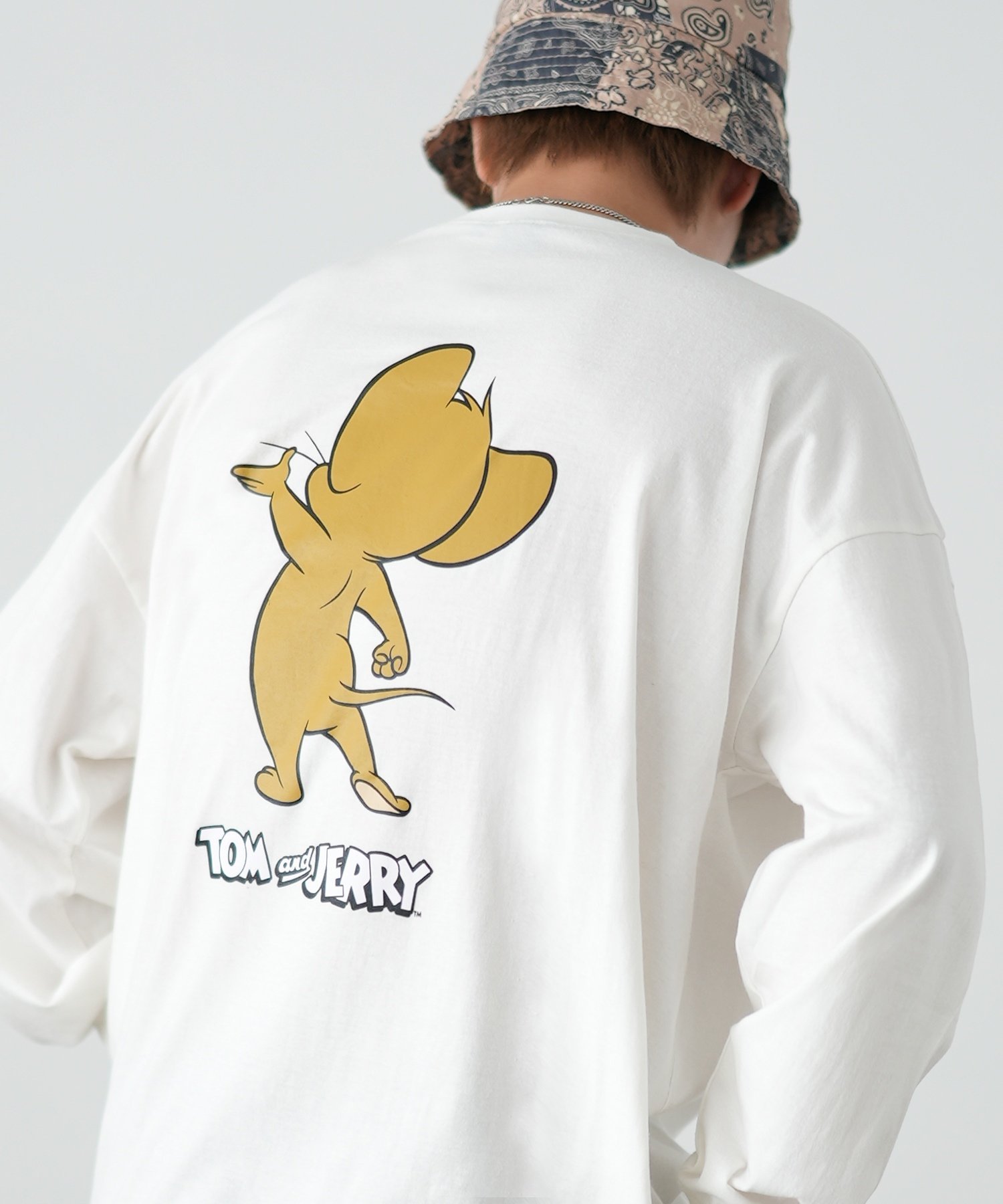 【SALE／53%OFF】improves TOM&JERRY トムとジェリー プリント 長袖Tシャツ インプローブス トップス カットソー・Tシャツ ホワイト グリーン グレー