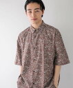 【SALE/50%OFF】LOWRYS FARM ボタニカルガラシャツSS ローリーズファーム トップス シャツ・ブラウス ブラック ブラウン(4)