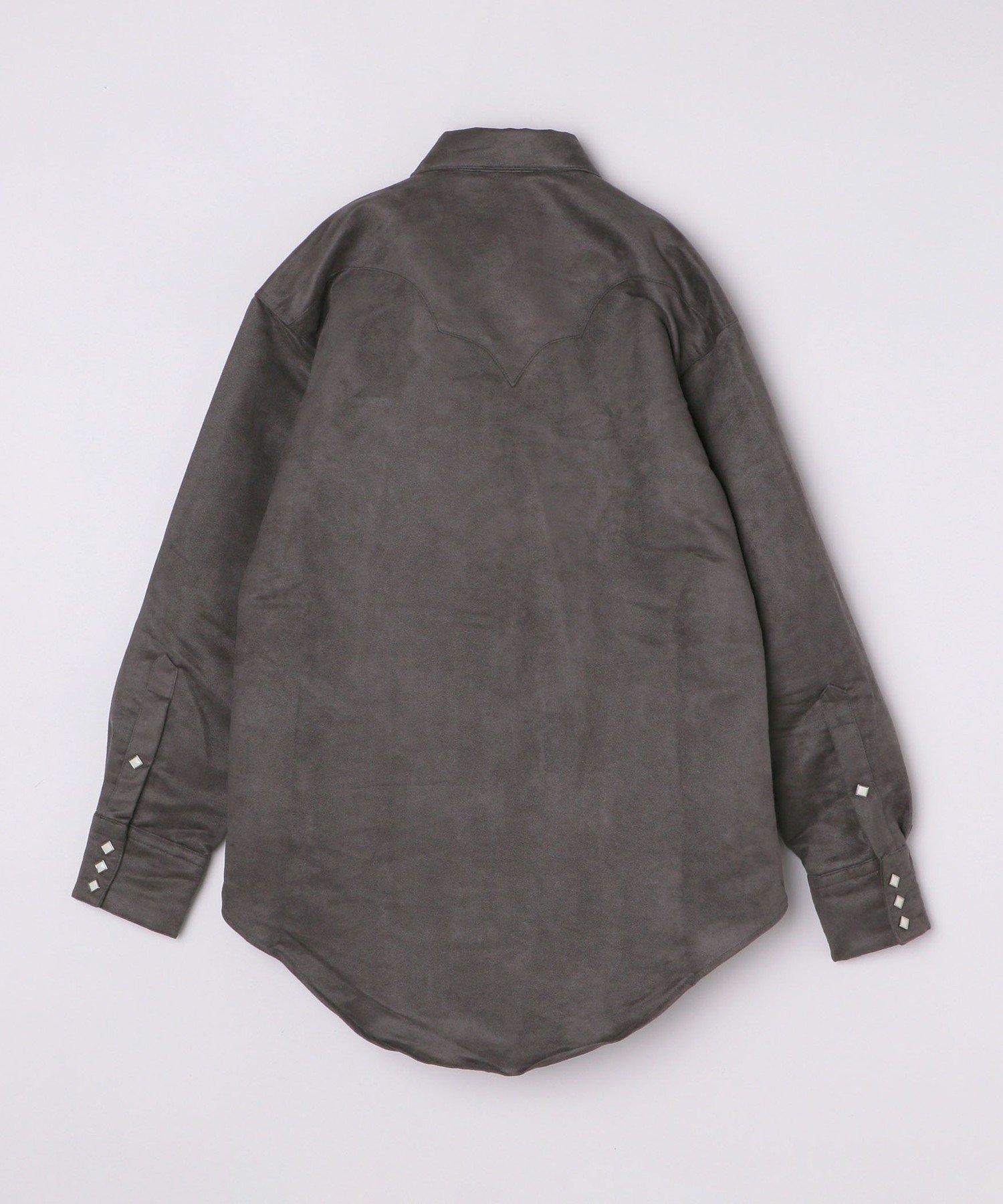 【SALE／40%OFF】SHIPS MEN ROCKMOUNT: ポリエステル フェイクスウェード ウエスタン シャツ シップス トップス シャツ・ブラウス グレー ブラウン【送料無料】