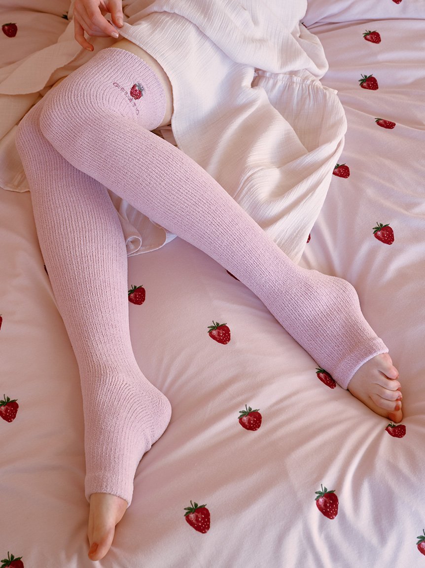 gelato pique Sleep 【Sleep】ストロベリー刺繍 着圧ソックス ジェラートピケ インテリア・生活雑貨 その他のインテリア・生活雑貨【送料無料】