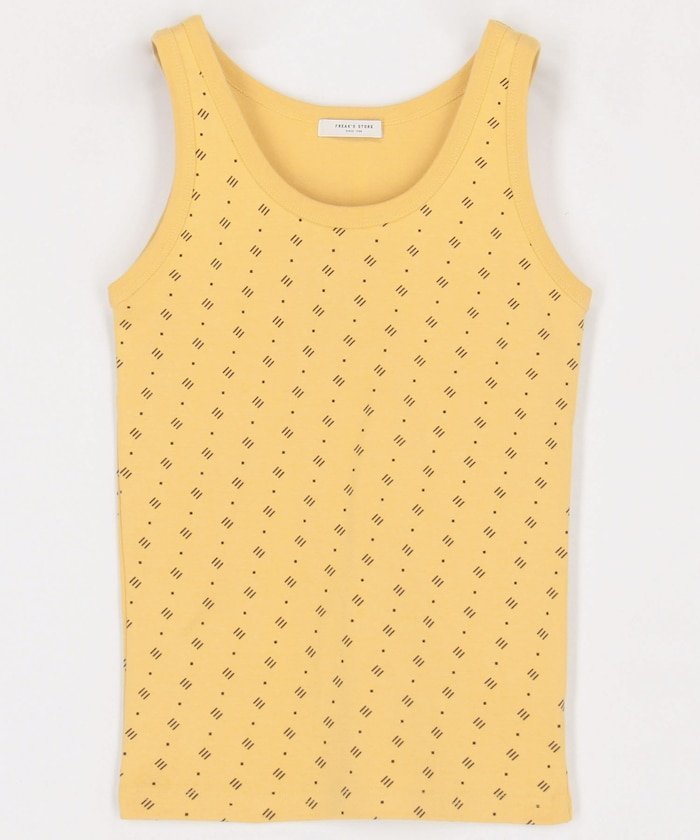 【SALE／55%OFF】FREAK'S STORE 総柄フライスタンクトップ 25SS フリークスストア トップス ノースリーブ・タンクトップ ホワイト グレー イエロー