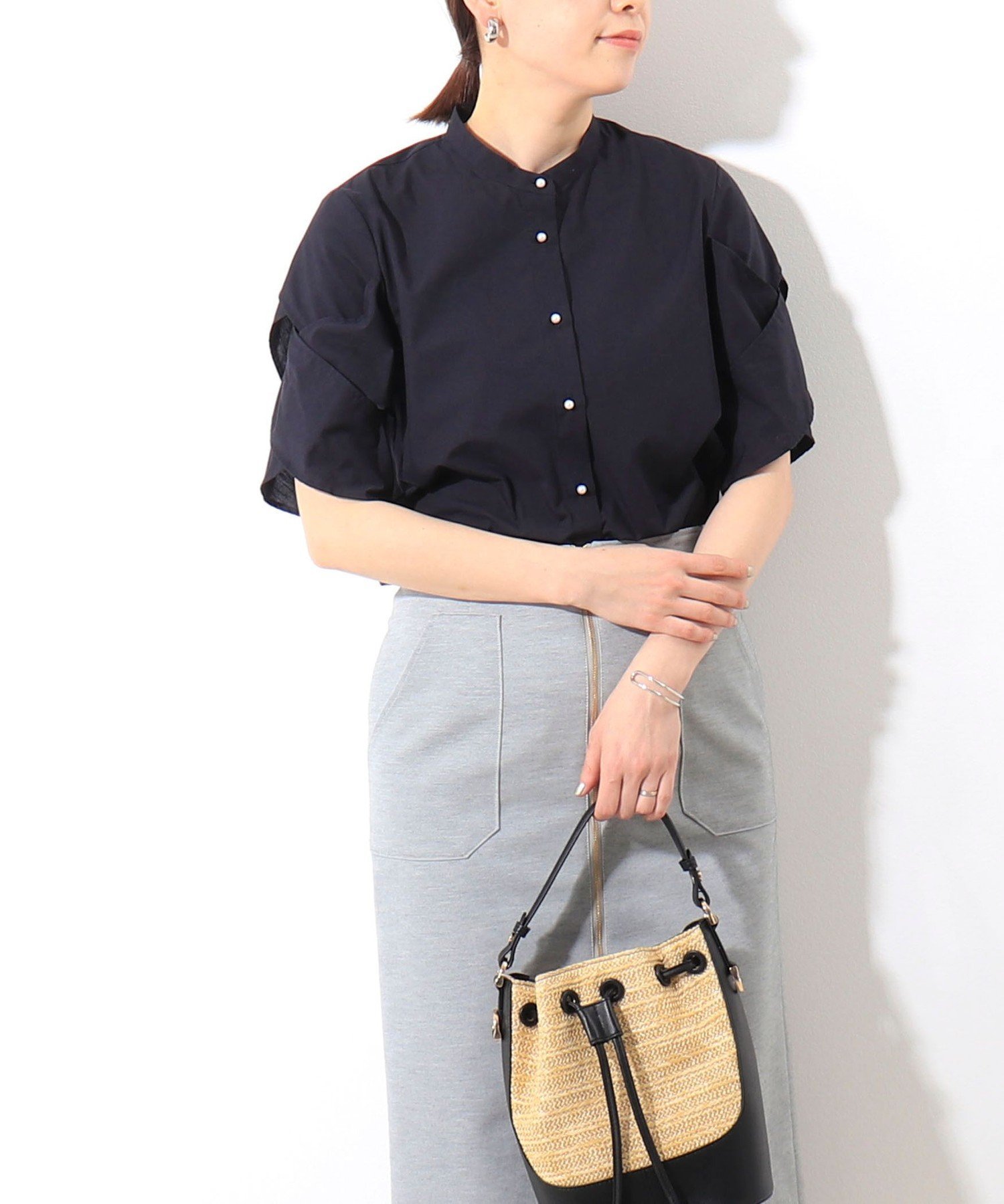 【SALE／30%OFF】MICO COULIER T/Cブロードブラウス ノーリーズ トップス シャツ・ブラウス ブルー イエロー ネイビー【送料無料】