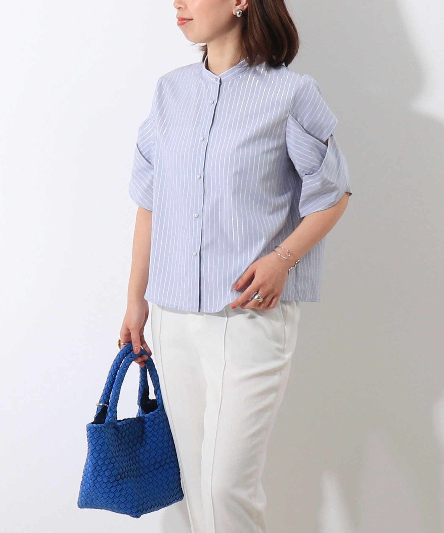 【SALE／30%OFF】MICO COULIER T/Cブロードブラウス ノーリーズ トップス シャツ・ブラウス ブルー イエロー ネイビー【送料無料】